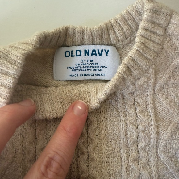 Old Navy Cream Sweater 3-6mo - Picture 2 of 4